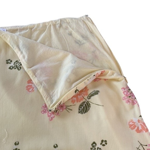 Abound Yellow Floral Lightweight Lined Mini Skirt Side Zip Skater Cottagecore - Picture 8 of 13